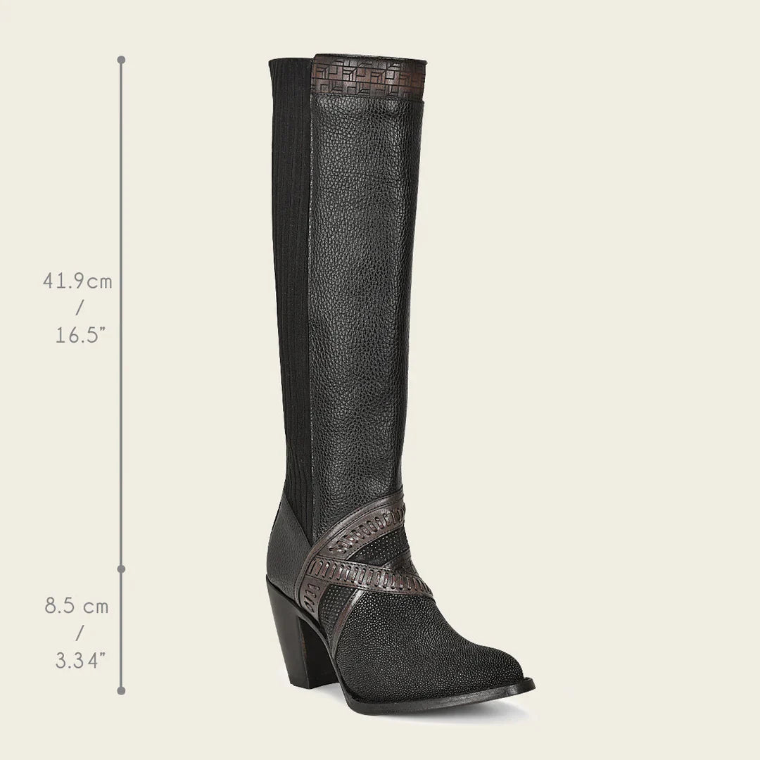 Cuadra Black Western Cowgirl Stingray knee High Boots For Women  3F99MA