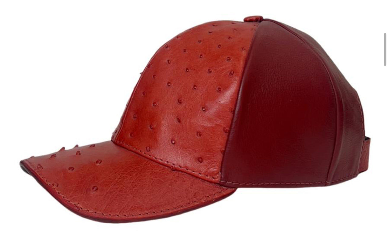 Gorra Original  Piel Avestruz  ROJA