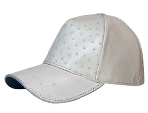 Gorra Original  Piel Avestruz  Blanca