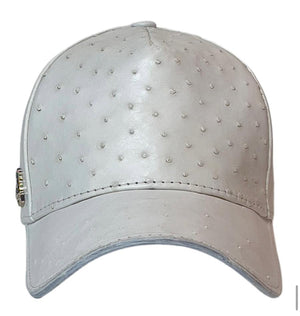 Gorra Original  Piel Avestruz  Blanca