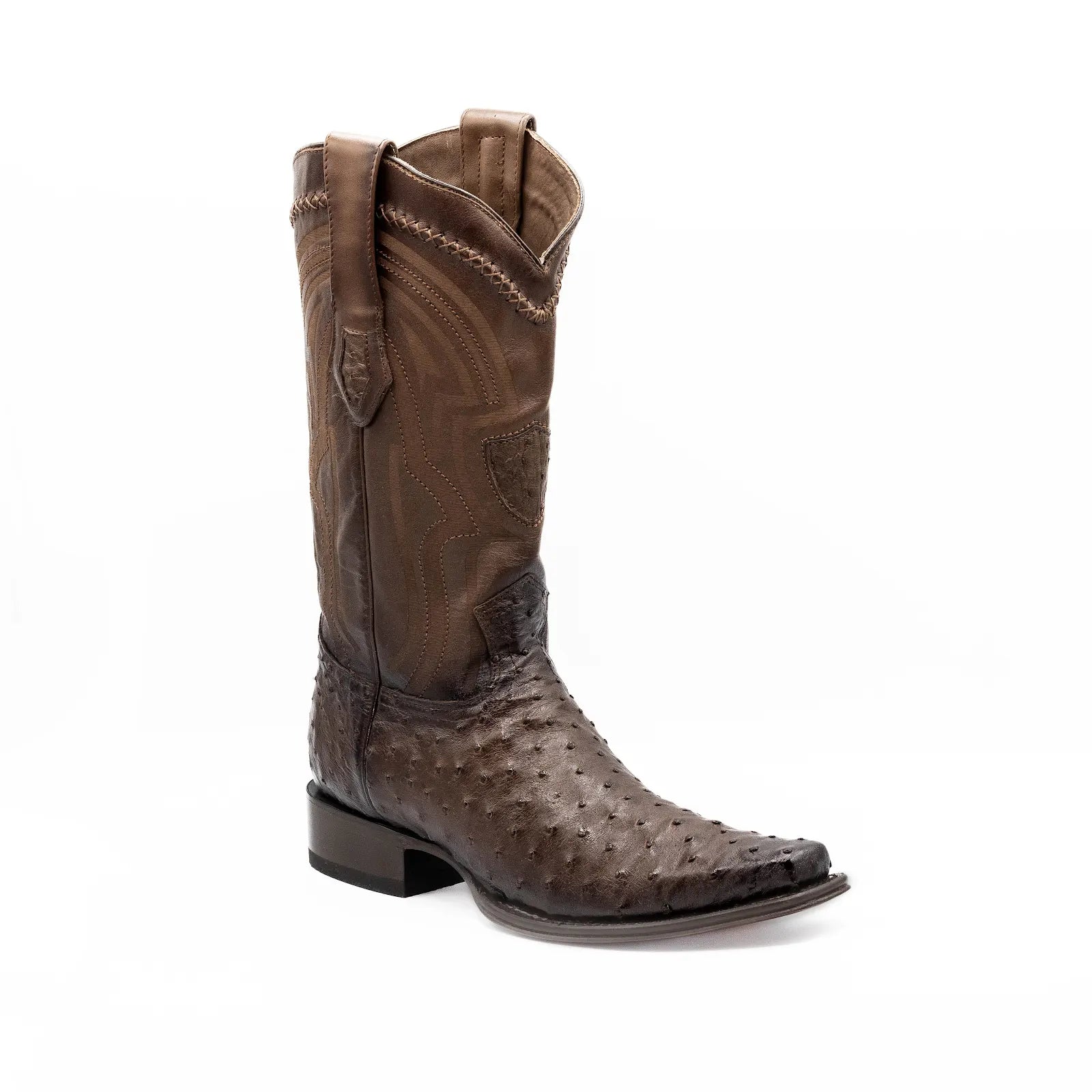 Wild West Boots - Men's NARROW SQUARE TOE CAIMAN BELLY FADED BROWN - 277L0316