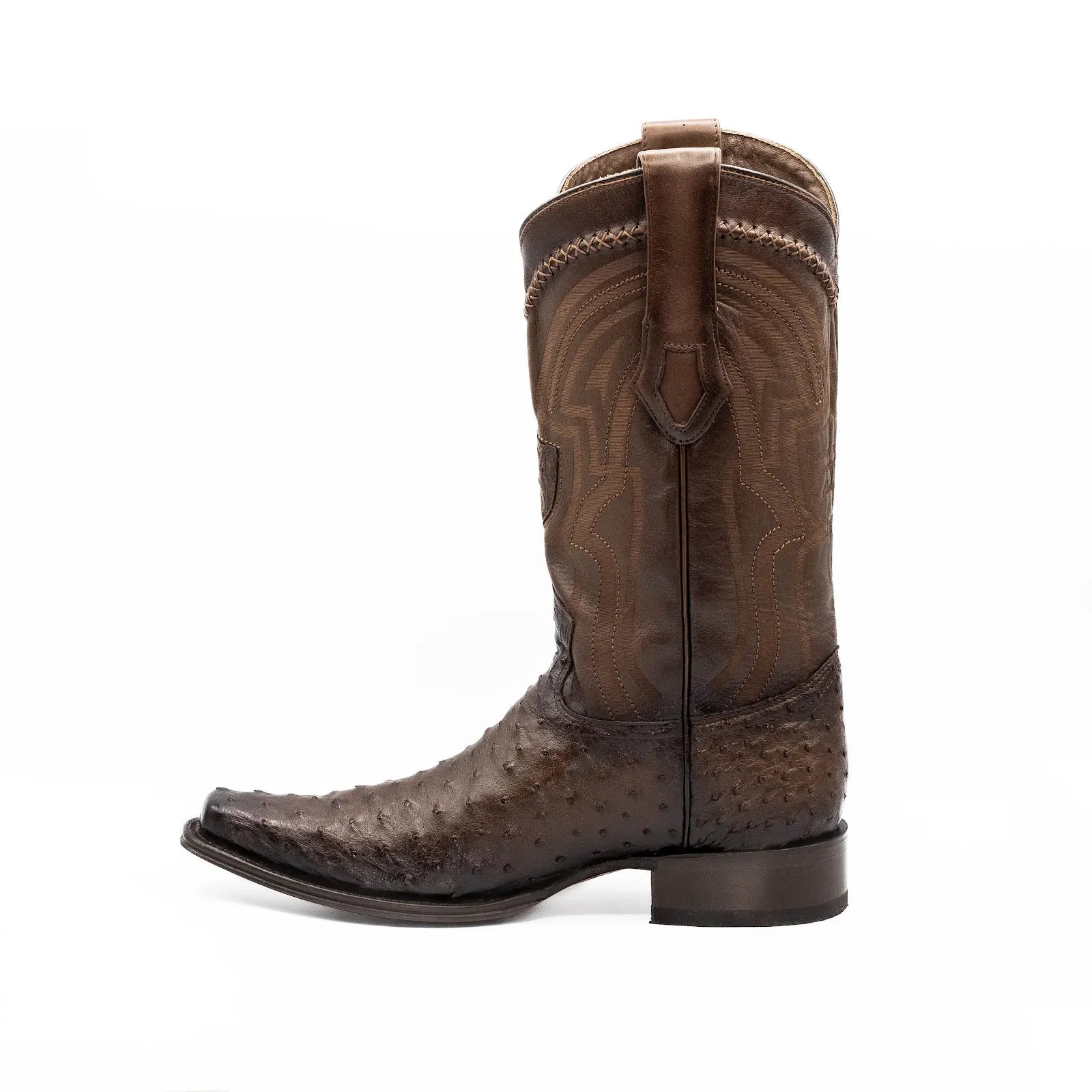 Wild West Boots - Men's NARROW SQUARE TOE CAIMAN BELLY FADED BROWN - 277L0316