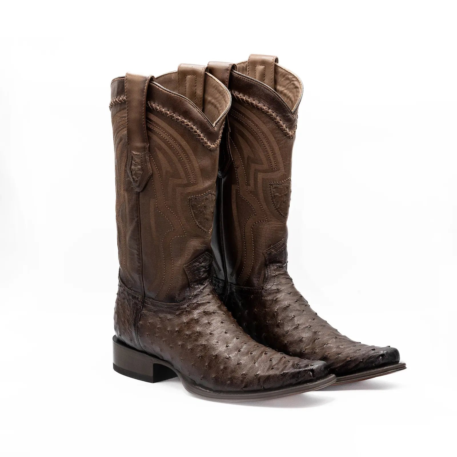 Wild West Boots - Men's NARROW SQUARE TOE CAIMAN BELLY FADED BROWN - 277L0316