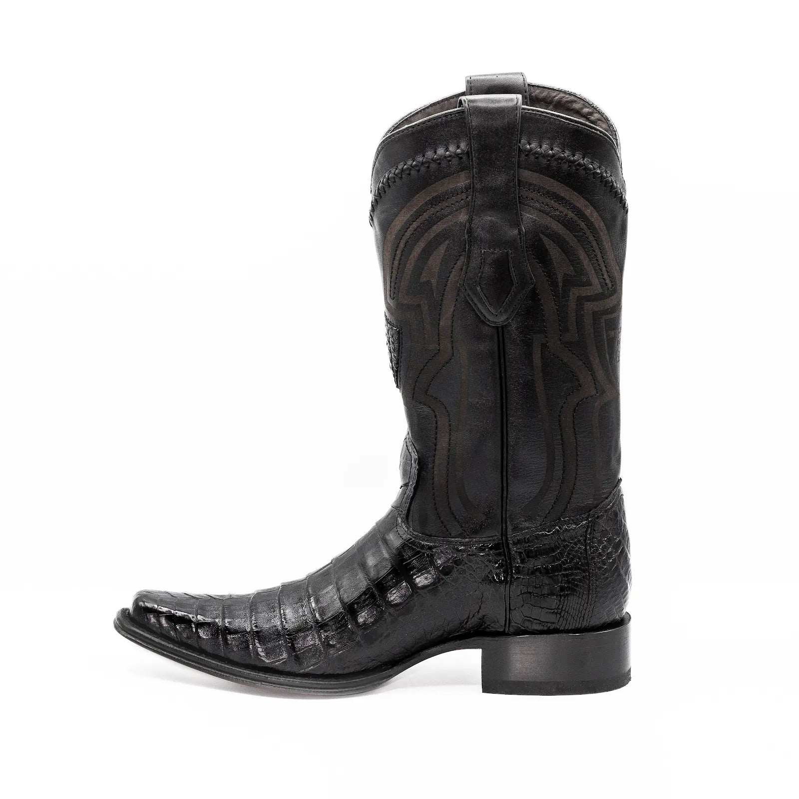 Wild West Boots - Mens's NARROW SQUARE TOE CAIMAN BELLY BLACK -  277L68205