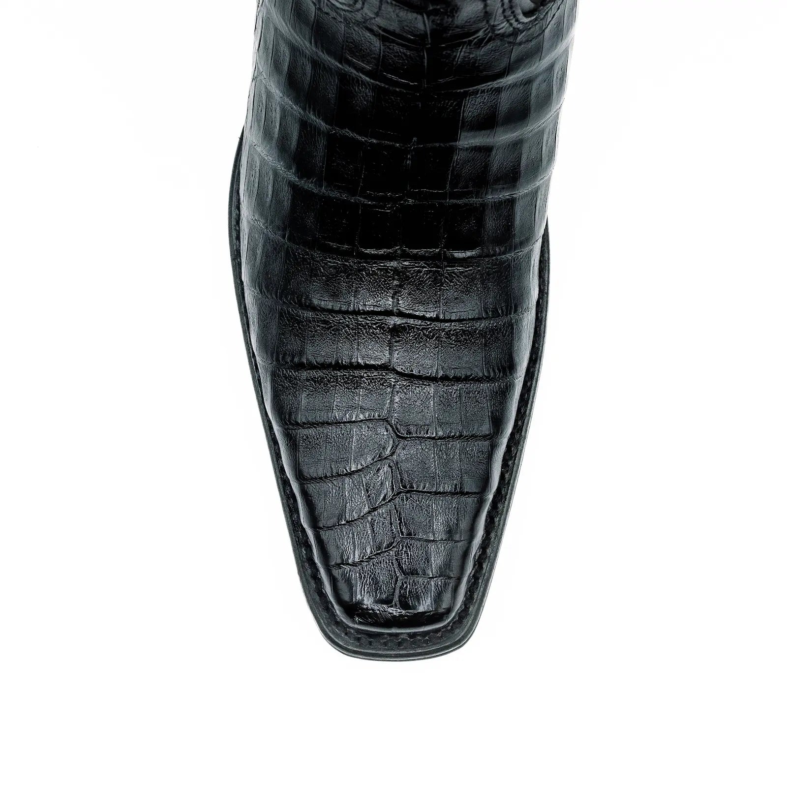 Wild West Boots - Mens's NARROW SQUARE TOE CAIMAN BELLY BLACK -  277L68205