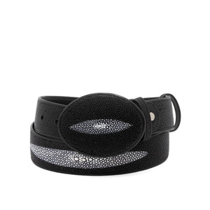 Wild West Boots – Men's 2C111205 | Single Pearl Stingray Leather | Black | Western Belt