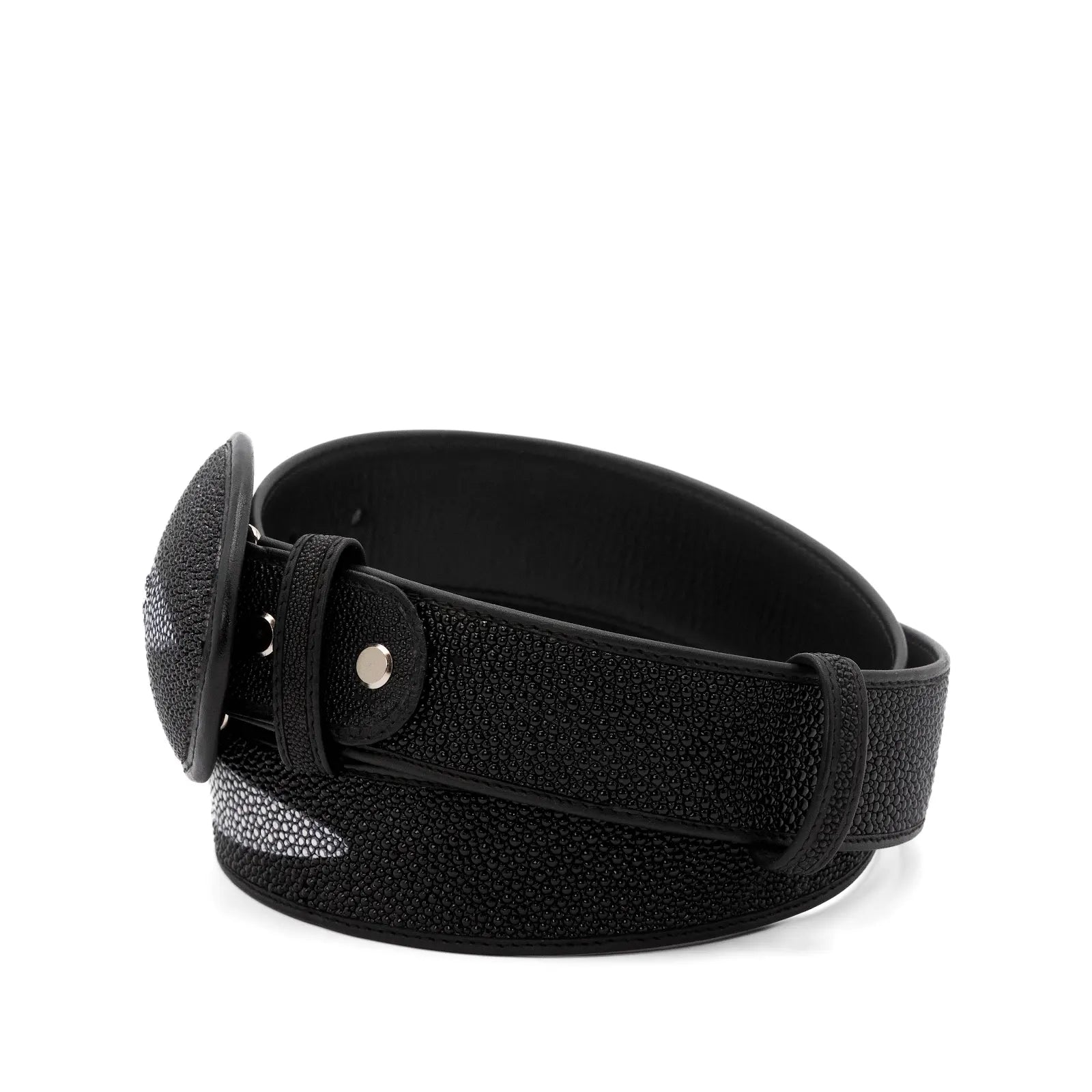 Wild West Boots – Men's 2C111205 | Single Pearl Stingray Leather | Black | Western Belt