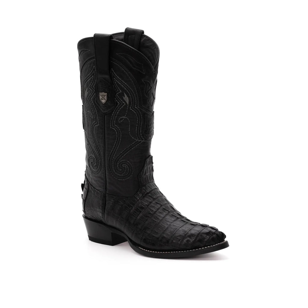 Wild West Boots – Men's 2990105 | J-Toe | Caiman Tail Leather | Black | Cowboy Boot