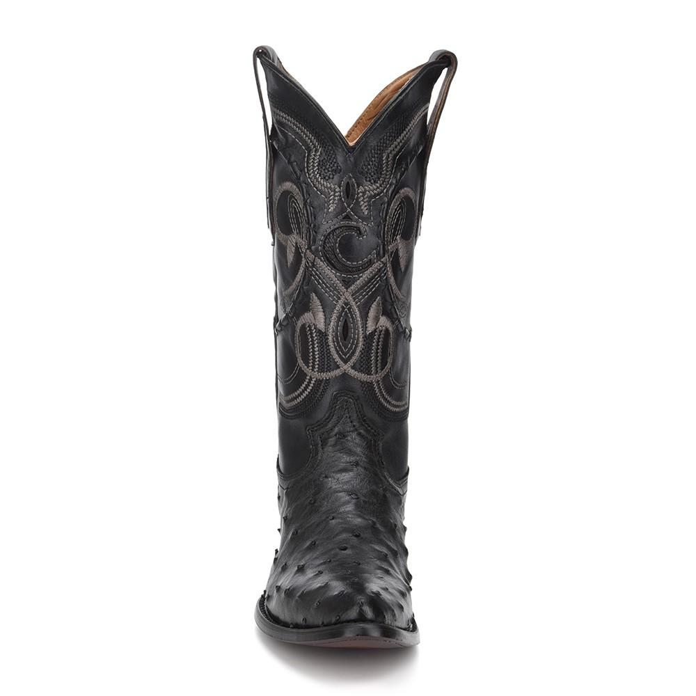 Cuadra Men's Black Ostrich Cowboy Boots R-Toe - Black - RR Western Wear, Cuadra Men's Black Ostrich Cowboy Boots R-Toe - Black