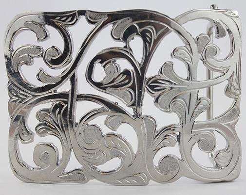 Charro Flowered Belt Buckle - RR Western Wear, Charro Flowered Belt Buckle