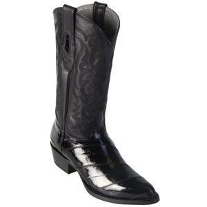 Los Altos Men's Eel Black R-Toe Cowboy Boots