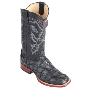 Los Altos Men's Piraruccu Fish Grey Glossy Square Toe Boots