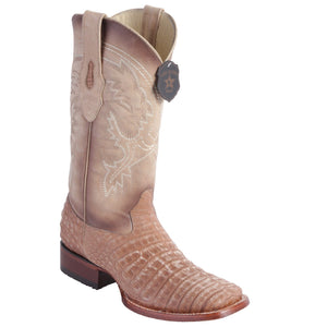 Los Altos Men's Gray/Black Caiman Belly Cowboy Boot