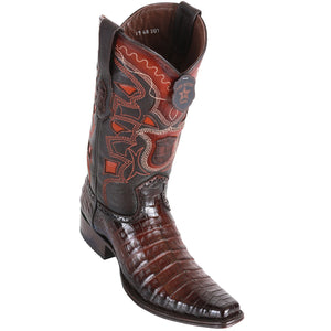 Los Altos Men's Caiman Belly European Toe Cowboy Boots - Faded Brown