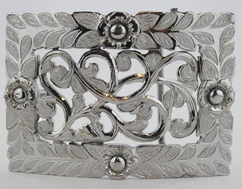 Charro 4 Flower Design Buckle - RR Western Wear, Charro 4 Flower Design Buckle
