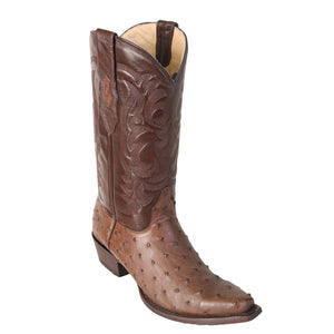 Los Altos Men's Ostrich Snip Toe Cowboy Boots