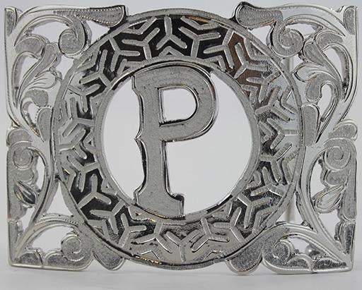 Charro Buckle With Letter P - RR Western Wear, Charro Buckle With Letter P