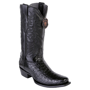 Los Altos Men's Black Caiman Belly Cowboy Boots 7-Toe