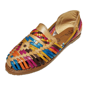 Womens Leather Sandals Huarache Color Tan Multi Color