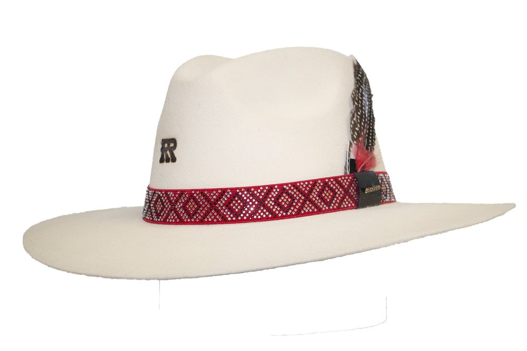 RRango Womens "Bella" Pinch Crown Wool Cowgirl Hat - Bone