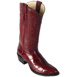 Los Altos Men's Eel Burgundy R-Toe Cowboy Boots