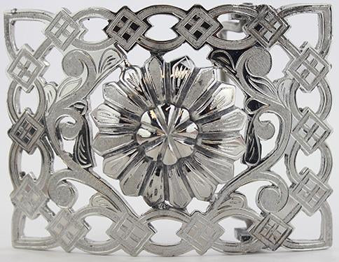 Charro Flower Design Buckle - RR Western Wear, Charro Flower Design Buckle