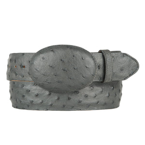 Men's Grey Ostrich Cowboy Belt