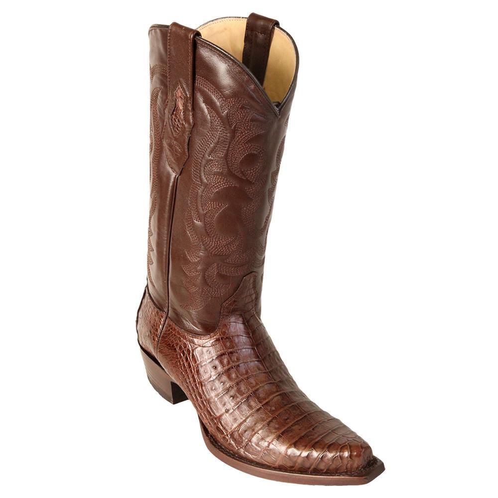 Brown-Caiman-Snip-Toe-Western-Boots-Los-